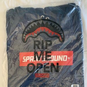 Sprayground Navy Shark Graphic Hoodie XL Brand New
